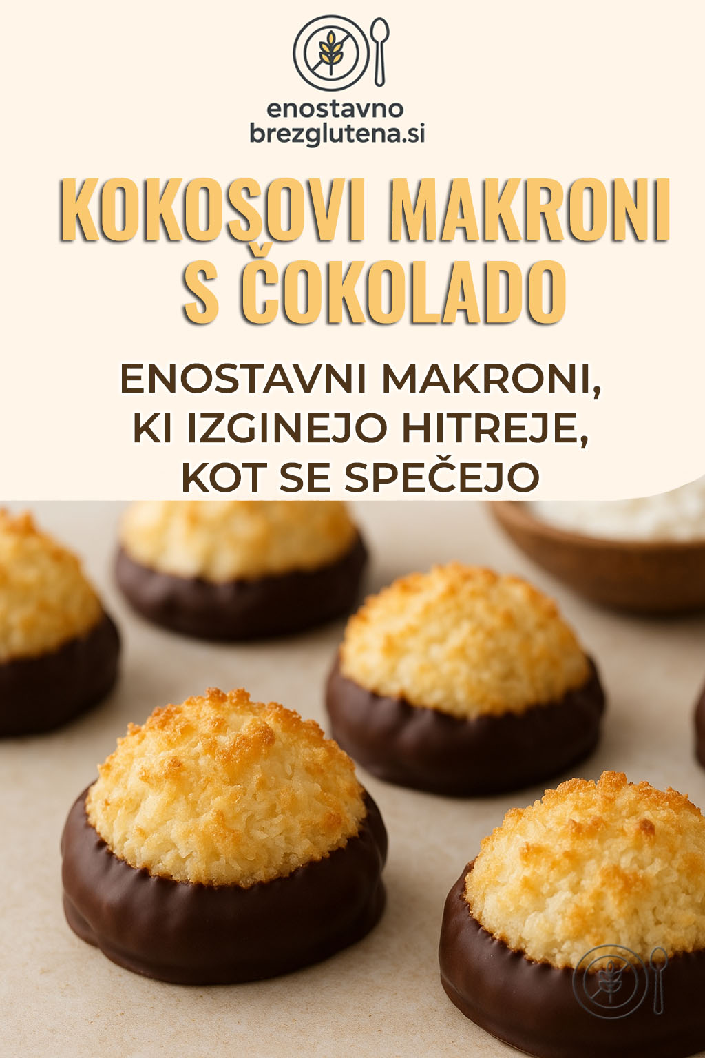 kokosovi makroni s cokolado pinterest