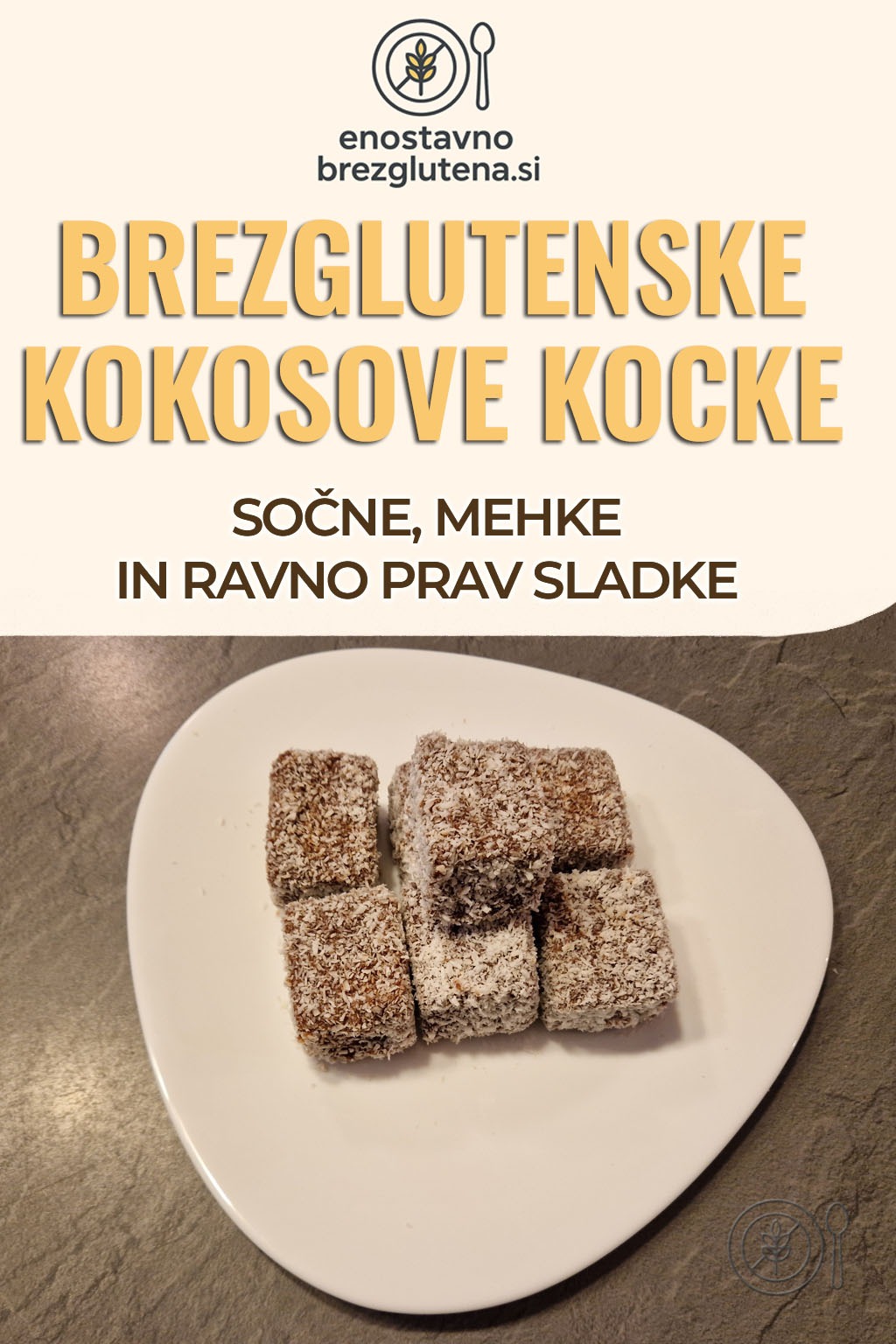 Brezglutenske kokosove kocke pinterest