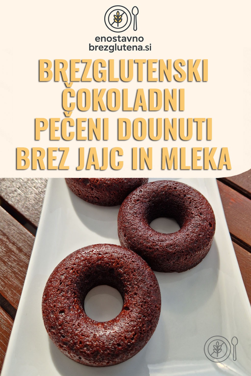 čokoladni pečeni dounuti brez jajc in mleka pineterest